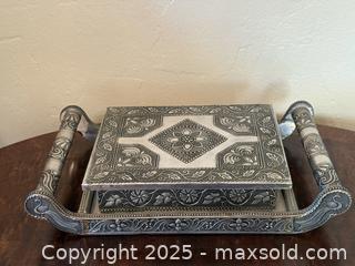 MaxSold Auction: Vintage Silver Jewelry Box. Beautiful!  - San Francisco (California, USA) SELLER MANAGED Estate Sale Online Auction - Kenwood Way