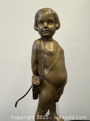 MaxSold Auction: "AMOR" Dated 1928 C.C.C.PREMIO " Paris Viena" Artist Signed  LORENZL Solid Bronze Pensive Cupid Sculpture Marble Base - Toronto (Ontario, Canada) PARTNER MANAGED Estate Sale Online Auction - Railside Road