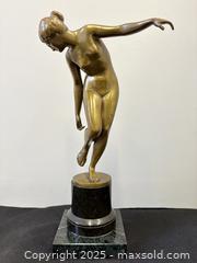MaxSold Auction: Authentic C.1920 Art Deco Nude Dancing Lady Sculpture On Black Marble Podium Base Signed E.ST - Toronto (Ontario, Canada) PARTNER MANAGED Reseller Online Auction - 23a Railside Road