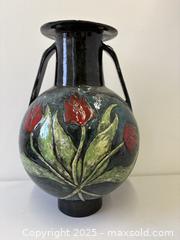MaxSold Auction: C.1900 Art Nouveau Jugendstil Majolica Faience Pottery Vase Signed Cipher Lozenge Mark 17" Tall - Toronto (Ontario, Canada) PARTNER MANAGED Estate Sale Online Auction - Railside Road