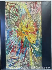MaxSold Auction: "Gabriel" 1966 Explosive Acrylic On Canvas Artist Signed Mercedes Horne {1925-2011} Statement Piece Painting 49" - Toronto (Ontario, Canada) PARTNER MANAGED Estate Sale Online Auction - Railside Road