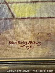 MaxSold Auction: Signed Richard Paulus-Fesburg 1942 Large Art Deco WW11 Era Oil Painting On Canvas Pack Borzoi Russian Wolfhounds - Toronto (Ontario, Canada) PARTNER MANAGED Estate Sale Online Auction - Railside Road