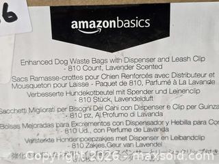 MaxSold Auction: M036 - Amazon Basics Enhanced Dog Waste Bags With Dispenser & Leash Clip - Pack of 810 Bags - New - Whitby (Ontario, Canada) SELLER MANAGED Reseller Online Auction - Smartstop Self Storage Taunton Road E (STORAGE)