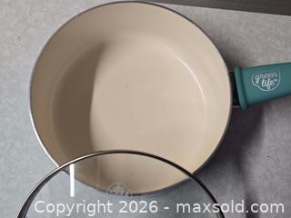 MaxSold Auction: M069 - Green Life Non Stick Pot With Handle - New With Issue - Whitby (Ontario, Canada) SELLER MANAGED Reseller Online Auction - Smartstop Self Storage Taunton Road E (STORAGE)