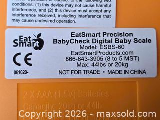 MaxSold Auction: M100 - EatSmart Digital Baby and Pet Weight Scale, 44 Pound Capacity - New - Whitby (Ontario, Canada) SELLER MANAGED Reseller Online Auction - Smartstop Self Storage Taunton Road E (STORAGE)