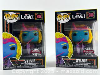MaxSold Auction: 2 Funko Pop! Marvel Loki Sylvie #988 – Special Edition Lot - Upland (California, USA) SELLER MANAGED Reseller Online Auction - Monte Vista