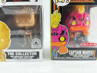 MaxSold Auction: (2) Funko Pops – Collector Gold + Captain Marvel Target   - Upland (California, USA) SELLER MANAGED Reseller Online Auction - Monte Vista