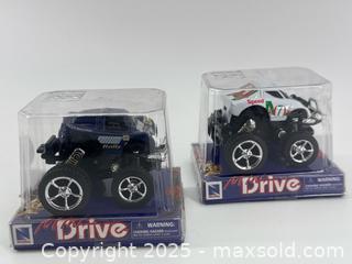 MaxSold Auction: 2 Mini Monster Trucks – Pull-Back / Friction Drive – New in Box  - Upland (California, USA) SELLER MANAGED Reseller Online Auction - Monte Vista