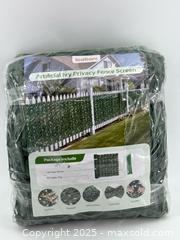 MaxSold Auction: Artificial Ivy Privacy Fence Screen – 1 Panel w/ Ties   - Upland (California, USA) SELLER MANAGED Reseller Online Auction - Monte Vista