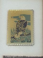 MaxSold Auction: Framed Stamp Art Lot (3) – Eagle, Law & Order, Teachers of America –  - Upland (California, USA) SELLER MANAGED Reseller Online Auction - Monte Vista