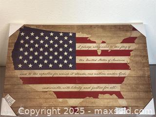 MaxSold Auction: USA Flag Canvas Wall Art - Upland (California, USA) SELLER MANAGED Reseller Online Auction - Monte Vista