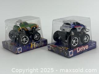 MaxSold Auction: Vintage New-Ray Mini Monster Trucks – 2-Pack – Pullback & 4WD Friction – Sealed - Upland (California, USA) SELLER MANAGED Reseller Online Auction - Monte Vista