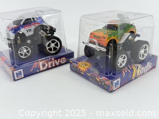 MaxSold Auction: Vintage New-Ray Mini Monster Trucks – 2-Pack – Pullback & 4WD Friction – Sealed - Upland (California, USA) SELLER MANAGED Reseller Online Auction - Monte Vista