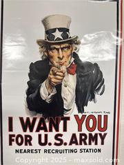 MaxSold Auction: Vintage Uncle Sam “I Want You for U.S. Army” - Upland (California, USA) SELLER MANAGED Reseller Online Auction - Monte Vista