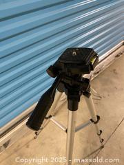 MaxSold Auction: Lightweight Aluminum Camera Tripod with Pan/Tilt Head & Bubble Level  - Vancouver (British Columbia, Canada) SELLER MANAGED Reseller Online Auction - East 7th Avenue (STORAGE)
