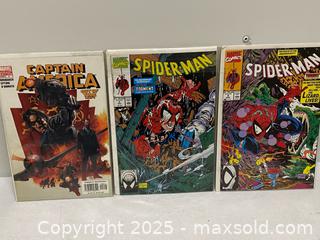 MaxSold Auction: Marvel Comics Lot – Spider-Man “Torment” #4 & #5 (1990) + Captain America Variant - Vancouver (British Columbia, Canada) SELLER MANAGED Reseller Online Auction - East 7th Avenue (STORAGE)