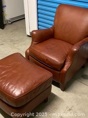 MaxSold Auction: Sklar-Peppler Genuine Leather Armchair with Ottoman – Made in Canada - Vancouver (British Columbia, Canada) SELLER MANAGED Reseller Online Auction - E 7th Avenue (STORAGE)