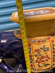 MaxSold Auction: Vintage Blue Ceramic Elephant Garden Stool / Side Table - Vancouver (British Columbia, Canada) SELLER MANAGED Reseller Online Auction - East 7th Avenue (STORAGE)