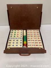 MaxSold Auction: Vintage Mahjong Tile Game Set in Hard Brown Carrying Case - Vancouver (British Columbia, Canada) SELLER MANAGED Reseller Online Auction - E 7th Avenue (STORAGE)