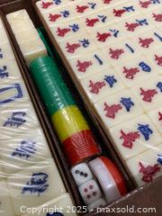 MaxSold Auction: Vintage Mahjong Tile Game Set in Hard Brown Carrying Case - Vancouver (British Columbia, Canada) SELLER MANAGED Reseller Online Auction - E 7th Avenue (STORAGE)