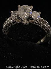 MaxSold Auction: Vintage Antique MCM Style Sterling Silver Three-Stone Ring with Round Brilliant Stones - Toronto (Ontario, Canada) SELLER MANAGED Downsizing Online Auction - O' Connor Drive (CONDO)