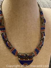 MaxSold Auction: Vintage Antique Tibetan/Nepalese Silver-Style Choker with Lapis & Coral - Toronto (Ontario, Canada) SELLER MANAGED Downsizing Online Auction - O' Connor Drive (CONDO)