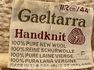 MaxSold Auction: Vintage Gaeltarra Aran Handknit Cable Sweater, 112 cm (44&#34;) Cream Wool - Toronto (Ontario, Canada) SELLER MANAGED Downsizing Online Auction - O'connor Drive (CONDO)