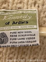 MaxSold Auction: Vintage Kennedy of Ardara Cream Aran Cable V-Neck Wool Pullover - Hand Made - Toronto (Ontario, Canada) SELLER MANAGED Downsizing Online Auction - O'connor Drive (CONDO)