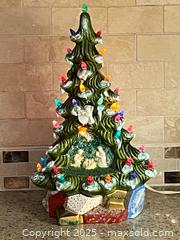 MaxSold Auction: Vintage MCM Glazed Ceramic Lighted Christmas Tree and Nativity with Multicolor Bulbs - Toronto (Ontario, Canada) SELLER MANAGED Downsizing Online Auction - O' Connor Drive (CONDO)
