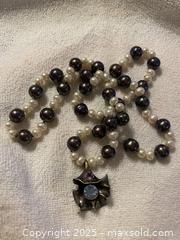 MaxSold Auction: Vintage MCM Mixed Large Black and White Freshwater Pearl Necklace with Pendant - Toronto (Ontario, Canada) SELLER MANAGED Downsizing Online Auction - O' Connor Drive (CONDO)