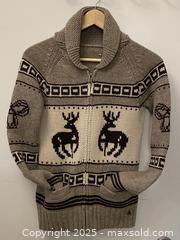 MaxSold Auction: Vintage Men's Lambswool Shawl-Collar Zip Cardigan with Deer Motif - Toronto (Ontario, Canada) SELLER MANAGED Downsizing Online Auction - O' Connor Drive (CONDO)