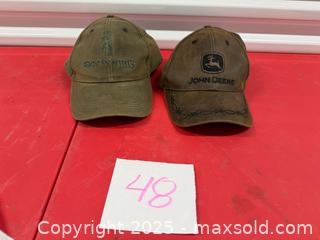 MaxSold Auction: Two basseball 1 John Deere cap  & 2 Browning dura wax - Toronto (Ontario, Canada) SELLER MANAGED Downsizing Online Auction - Jane Street (STORAGE)
