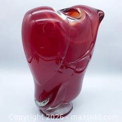 MaxSold Auction: 10.0 lb MCM Ruby Red Hand-Blown Art Glass Torso Vase, 12 in - Vancouver (British Columbia, Canada) SELLER MANAGED Downsizing Online Auction - W20th Avenue (CONDO)