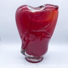MaxSold Auction: 10.0 lb MCM Ruby Red Hand-Blown Art Glass Torso Vase, 12 in - Vancouver (British Columbia, Canada) SELLER MANAGED Downsizing Online Auction - W20th Avenue (CONDO)