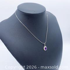 MaxSold Auction: 16in Amethyst Pendant Necklace - Vancouver (British Columbia, Canada) SELLER MANAGED Downsizing Online Auction - W20th Avenue (CONDO)