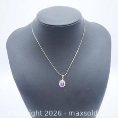 MaxSold Auction: 16in Amethyst Pendant Necklace - Vancouver (British Columbia, Canada) SELLER MANAGED Downsizing Online Auction - W20th Avenue (CONDO)