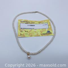 MaxSold Auction: 18K Akoya Cultured Pearl Necklace with Single Pearl Pendant  - Vancouver (British Columbia, Canada) SELLER MANAGED Downsizing Online Auction - W20th Avenue (CONDO)