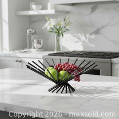 MaxSold Auction: 1999 Carlo Contin MoMA Black Powder-Coated Wood-Rod Decorative Fruit Bowl by Carlo Contin  - Vancouver (British Columbia, Canada) SELLER MANAGED Downsizing Online Auction - W20th Avenue (CONDO)