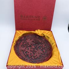 MaxSold Auction: Carved Cinnabar Round Lacquer Dish With dragon & Phoenix - Vancouver (British Columbia, Canada) SELLER MANAGED Downsizing Online Auction - W20th Avenue (CONDO)