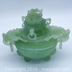 MaxSold Auction: Carved Green Stone Dragon Incense Burner with Lid - Vancouver (British Columbia, Canada) SELLER MANAGED Downsizing Online Auction - W20th Avenue (CONDO)