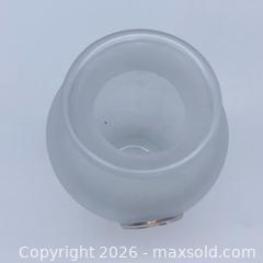 MaxSold Auction: Frosted Glass Vase with Sterling Silver Dove Medallion - Vancouver (British Columbia, Canada) SELLER MANAGED Downsizing Online Auction - W20th Avenue (CONDO)