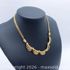 MaxSold Auction: Hanae Mori Gold-Plated Winged Scallop Statement Bib Necklace - Vancouver (British Columbia, Canada) SELLER MANAGED Downsizing Online Auction - W20th Avenue (CONDO)