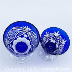 MaxSold Auction: Kiriko Japanese Cut Glass Cobalt Blue Goblets, Set of 2 - Vancouver (British Columbia, Canada) SELLER MANAGED Downsizing Online Auction - W20th Avenue (CONDO)