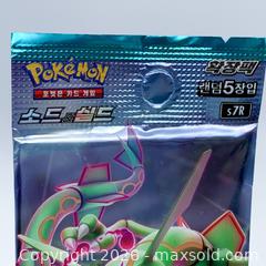 MaxSold Auction: Korean Pokémon S7R Booster Packs - Rayquaza Artwork (2 packs) - Vancouver (British Columbia, Canada) SELLER MANAGED Downsizing Online Auction - W20th Avenue (CONDO)