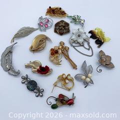 MaxSold Auction: Lot of 16 Vintage Brooches  - Vancouver (British Columbia, Canada) SELLER MANAGED Downsizing Online Auction - W20th Avenue (CONDO)
