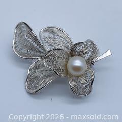 MaxSold Auction: Lot of 3 Sterling Silver Brooches with Genuine Akoya Pearls - Vancouver (British Columbia, Canada) SELLER MANAGED Downsizing Online Auction - W20th Avenue (CONDO)