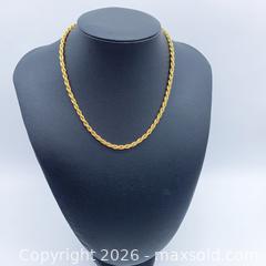 MaxSold Auction: Mario Valentino Gold-Plated Rope Chain Necklace, 16 inches - Vancouver (British Columbia, Canada) SELLER MANAGED Downsizing Online Auction - W20th Avenue (CONDO)