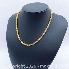 MaxSold Auction: Mario Valentino Gold-Plated Rope Chain Necklace, 16 inches - Vancouver (British Columbia, Canada) SELLER MANAGED Downsizing Online Auction - W20th Avenue (CONDO)