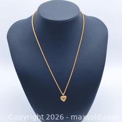 MaxSold Auction: Mario Valentino Gold Plated Necklace with Heart Pendant, 18" - Vancouver (British Columbia, Canada) SELLER MANAGED Downsizing Online Auction - W20th Avenue (CONDO)