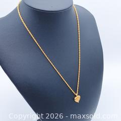 MaxSold Auction: Mario Valentino Gold Plated Necklace with Heart Pendant, 18" - Vancouver (British Columbia, Canada) SELLER MANAGED Downsizing Online Auction - W20th Avenue (CONDO)